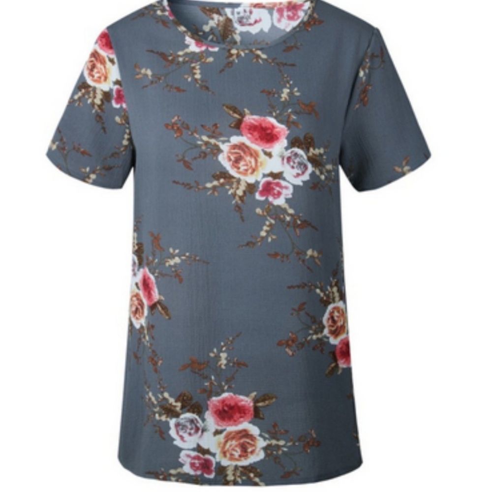 Gray Chiffon Shirt